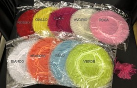 Pacco 10 tulle rigato con tirante. Diam. 23