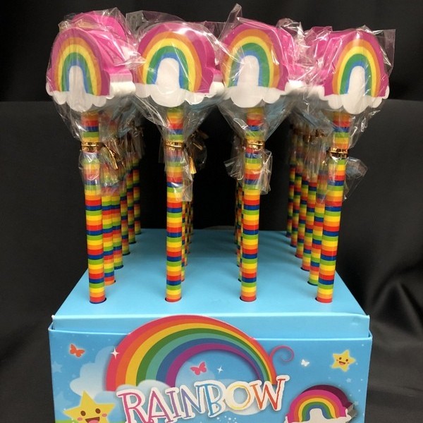 Set 24 matite con gomma arcobaleno e vassoio OMAGGIO