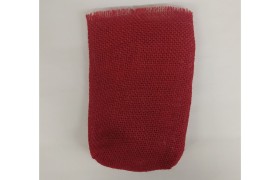 Sacchetto juta naturale ROSSO con base soffietto. CM 11x16 MADE IN ITALY