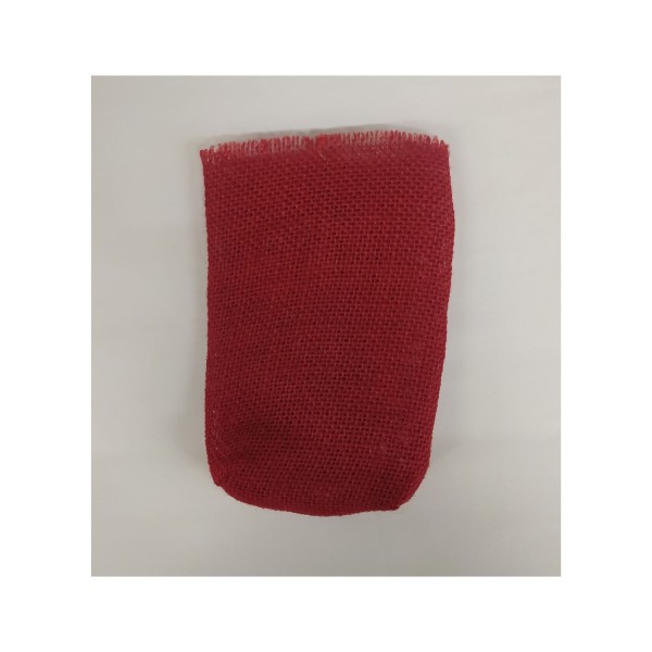 Sacchetto juta naturale ROSSO con base soffietto. CM 11x16 MADE IN ITALY