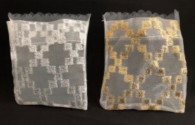 Sacchetto tulle con ricami oro e argento. CM 11x13 MADE IN ITALY