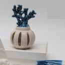 Profumatore ceramica con corallo e scatola. CM 7x7 H 12