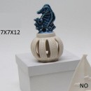 Profumatore ceramica con cavalluccio marino e scatola. CM 7x7 H 12