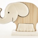 Elefante ceramica e legno bicolor. H.9 L.13