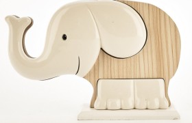 Elefante ceramica e legno bicolor  H..13 L.20