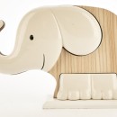 Elefante ceramica e legno bicolor  H..13 L.20