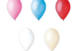 Set 100 palloncini in lattice, colori a scelta, adatti per gonfiaggio ad elio o ad aria. CM 26
