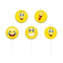 Set 5 candeline forma emoticon. CM 8
