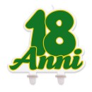 Candelina sagomata scritta "18 anni". CM 13x11