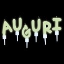 Set candeline fluorescenti scritta "Auguri". CM 5