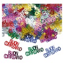 Set 15 GR coriandoli scritta "Buon compleanno" in plastica decorativi.
