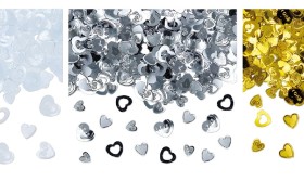 Set 15 GR coriandoli forma cuore in plastica decorativi.