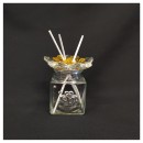 Profumatore vetro e cristallo con placca 50° e strass con scatola. MIS.4X4 H6,5CM