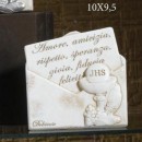 Icona resina forma lettera con scatola pvc porta confetti interna e scatola. CM 10x9.5 MADE IN ITALY