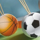 Profumatore resina forma palla basket o calcio, con scatola pvc porta confetti interna e con scatola. CM 8x7.5 MADE IN ITALY