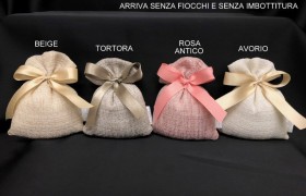 Sacchetto tessuto trama grezza. CM 10x14. MADE IN ITALY