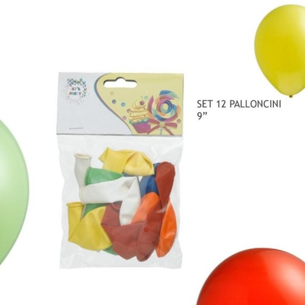 Set 12 palloncini colorati assortiti