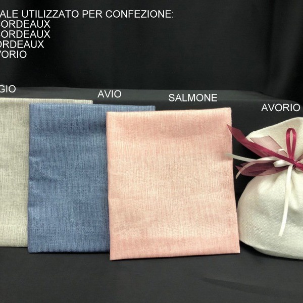 Sacchetto tessuto tipo cadi' con base soffietto. CM.12.5x16
