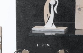 Coppia sposi stilizzati legno con memo clip. Ass 3. H 9