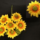 Mazzo 6 girasoli con foglia. Diam. 5.5
