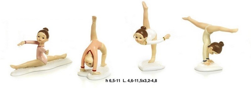 Ginnaste in resina, ass. 4. CM 7 H 10 circa