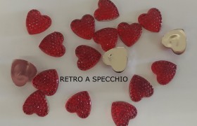 Set 48 applicazioni cuore in plastica CM. 1.2X1.2