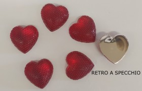 Set 16 applicazione cuore in plastica CM. 2.4x2.4