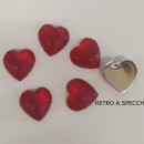 Set 16 applicazione cuore in plastica CM. 2.4x2.4