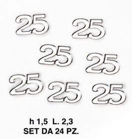 Set 24 applicazione 25° in plastica. CM 2.3 H 1.5