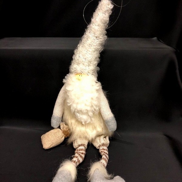 Elfo con abiti tessuto peluche 2 pose, da appendere o seduto. CM 39