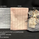 Sacchetto tessuto riga corda avorio con base soffietto. CM 13x15