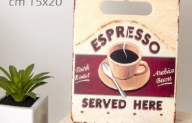 Tagliere ceramica con decoro cofee. CM 15x20