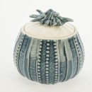 Scatola ceramica turchese, tema marino. CM 12