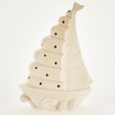 Barca ceramica bianca opaca con luce LED. CM 18