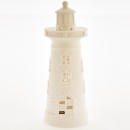 Faro ceramica bianca opaca con luce LED. CM 25 batterie escluse