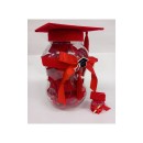 Set 20 barattolini plexi laurea in contenitore maxi decorato. CM 29