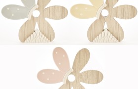 Fiore ceramica e legno bicolor. CM 19