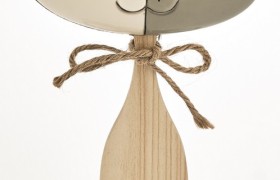 Gattino ceramica e legno bicolor. CM 21