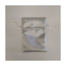 Sacchetto raso grigio perla,con tirante. CM 10x14