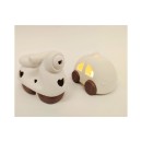 Veicoli porcellana bicolor con luce LED. CM 12x10 H 5.5-9