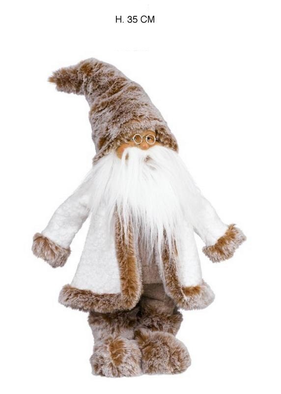 Elfo con abiti tessuto peluche. H 35
