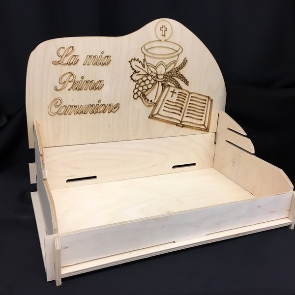 Vassoio legno incastro con incisione laser. CM 40x25