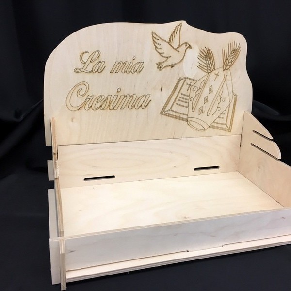 Vassoio legno incastro con incisione laser. CM 40x25