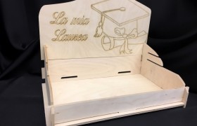 Vassoio legno incastro con incisione laser. CM 40x25