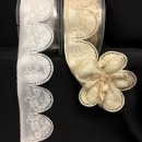 Nastro portaconfetti doppio tessuto con pizzo. MM 50 MT 10 - Ca. 36 confezioni