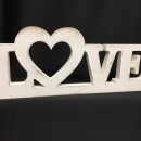 Scritta MDF bianca "LOVE". CM 39.5 H 15