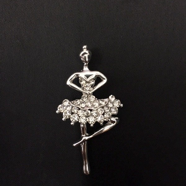 Ciondolo ballerina metallo strass. CM 4