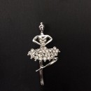 Ciondolo ballerina metallo strass. CM 4