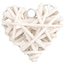 Cuore intrecciato bianco da appendere. CM 8
