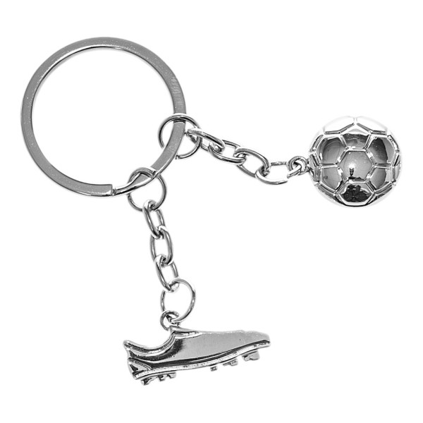 Portachiavi metallo pallone e scarpa da calcio. CM 8